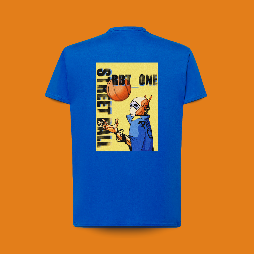 camiseta 100% algodón azul royal RBT-ONE, para amantes del baloncesto