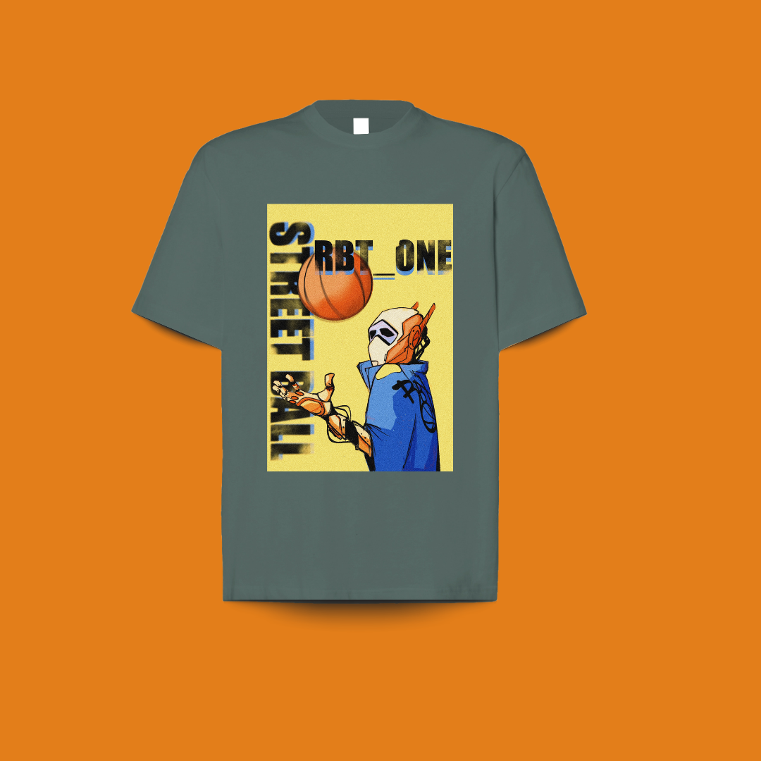 camiseta 100% algodón teal RBT-ONE pecho. para amantes del baloncesto