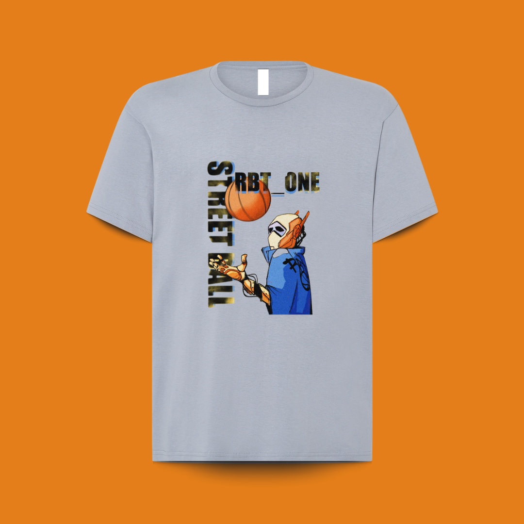 camiseta 100% algdón silver RBT-ONE pecho. para amantes del baoncesto