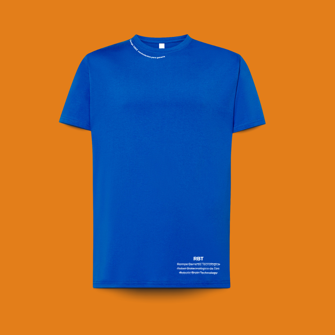 camiseta premium azul royal textos RBT-ONE. para amantes del baloncesto