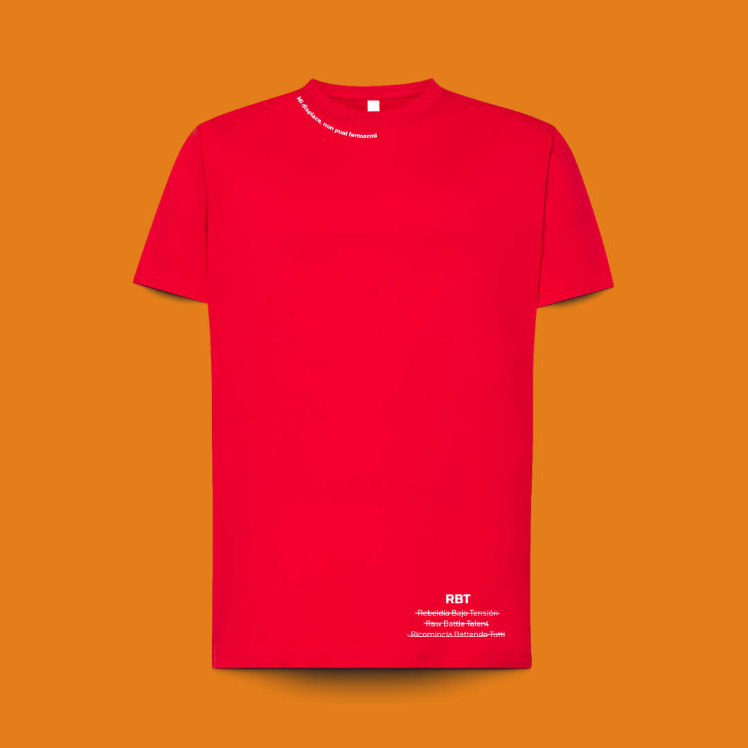camiseta premium roja, textos mr.white