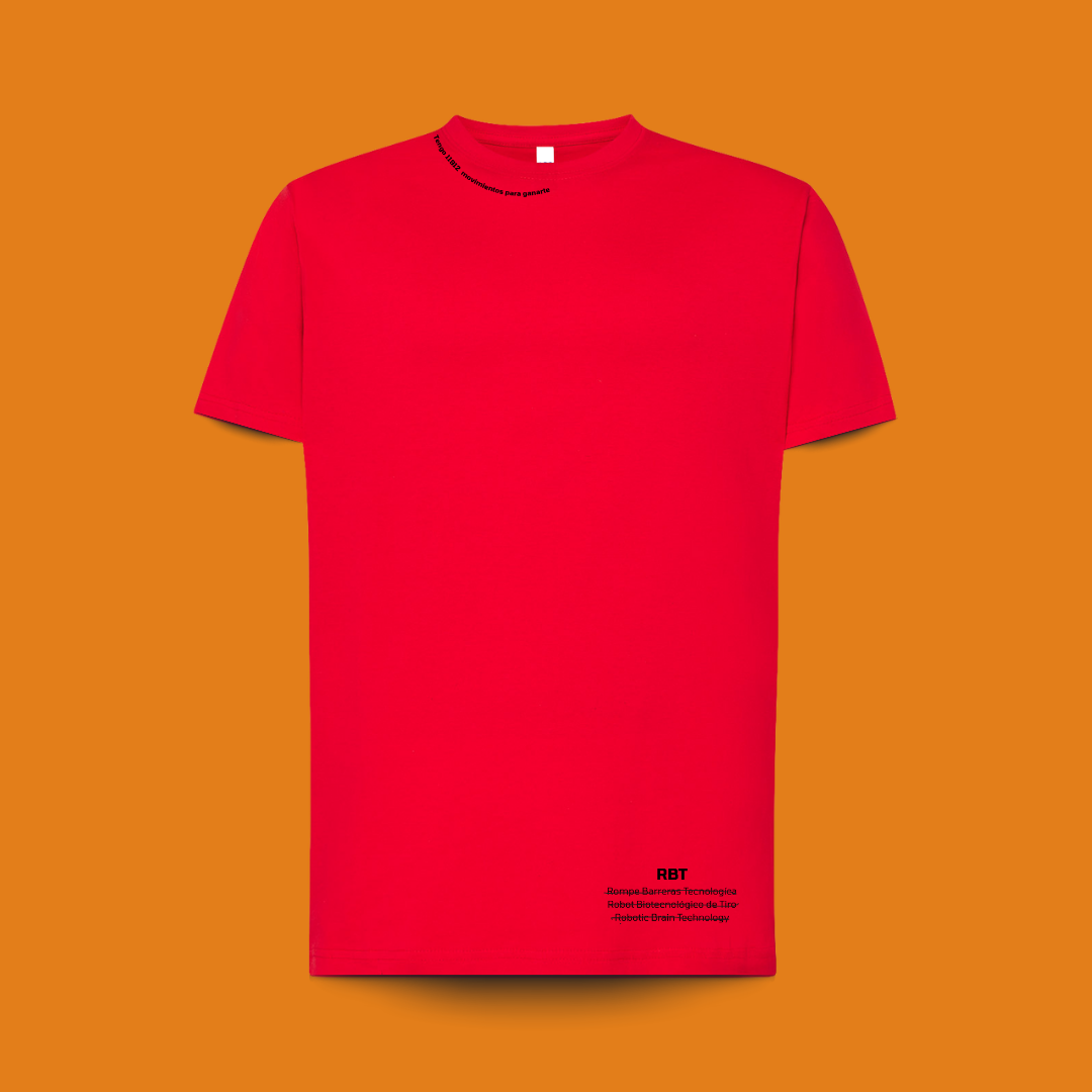 camiseta 100% algodón roja textos RBT-ONE. para amantes del baloncesto