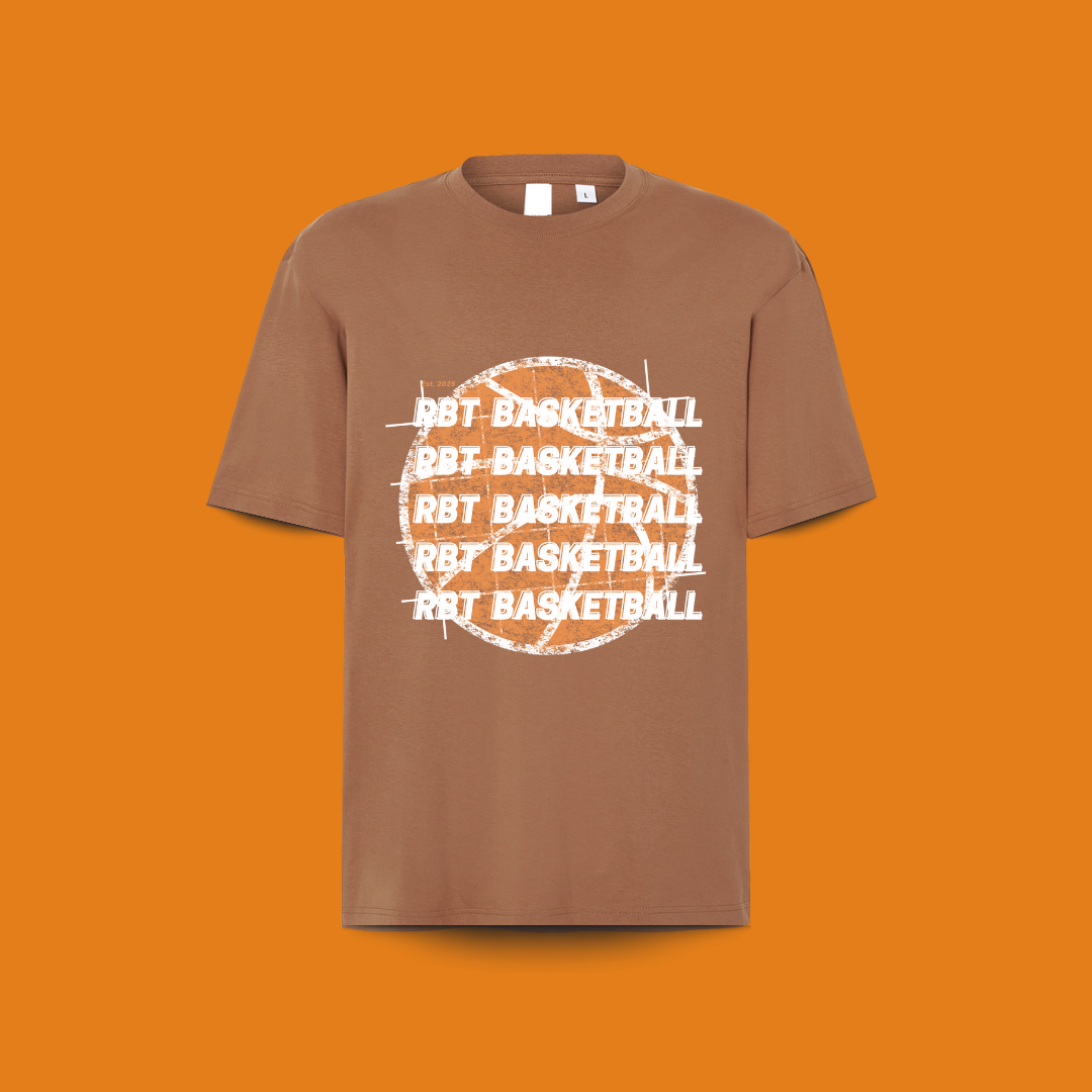 camiseta 100% algodón, color moka, diseño origen, para amantes del baloncesto