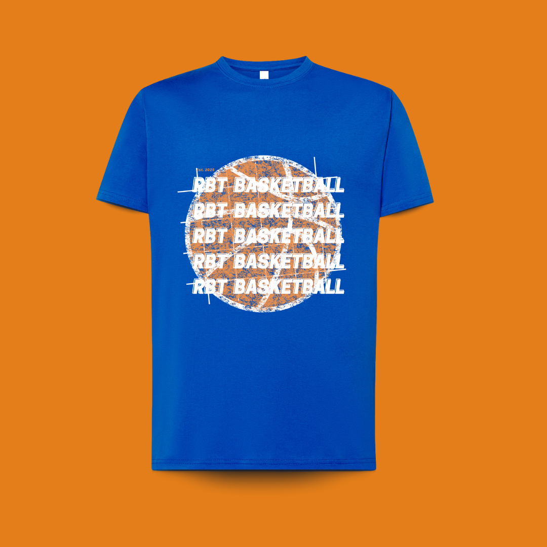 camiseta premium azul royal, rbt repeat, para amantes del baloncesto