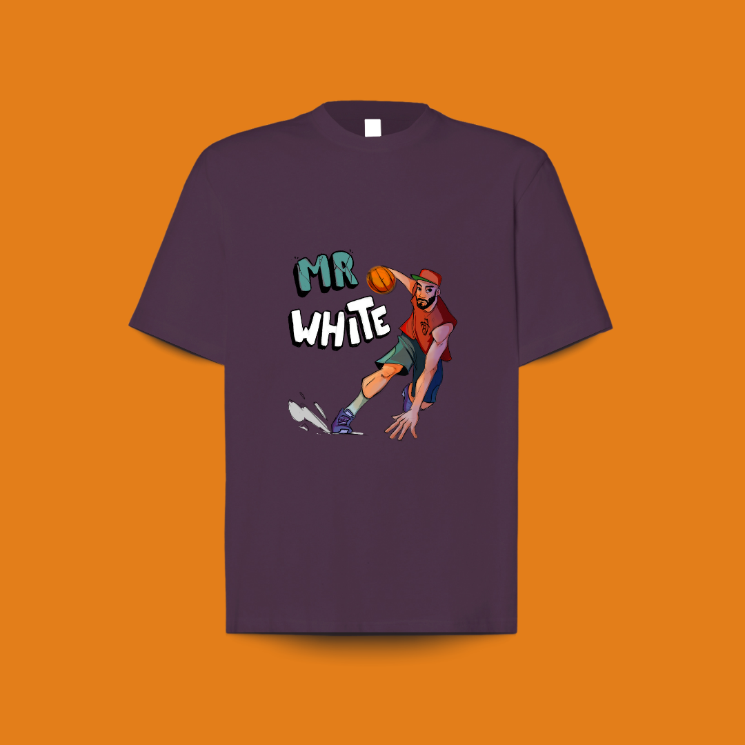 camiseta 100% algodón streetball, Mr-white, para amantes del baloncesto