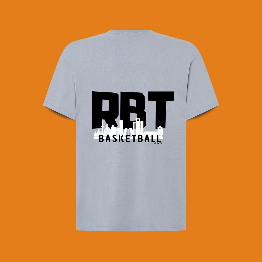 camiseta premium rbt skyline, diseño streetball