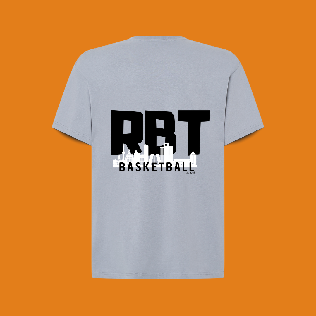 camiseta premium rbt skyline, diseño streetball