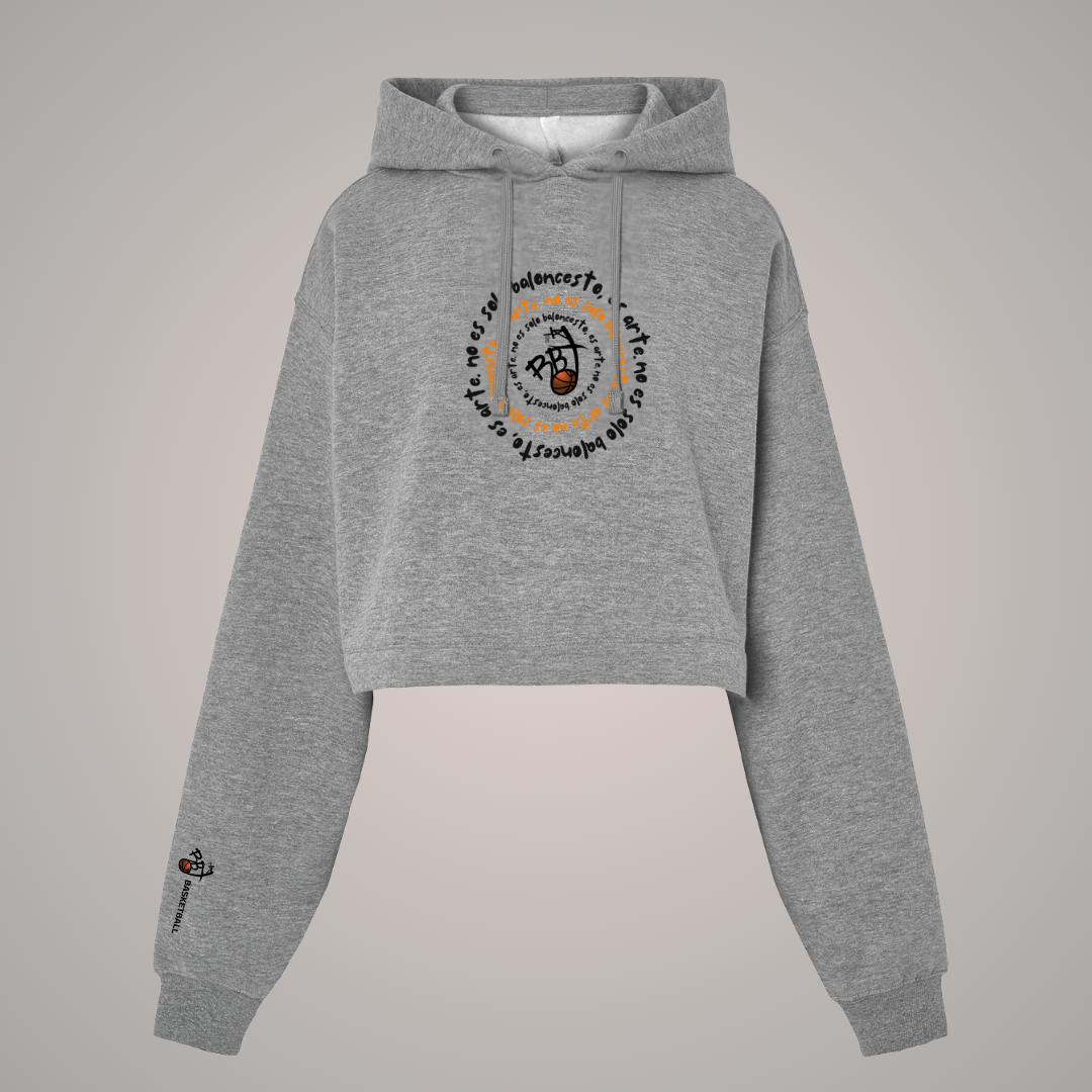 Sudadera crop con capucha para amantes del baloncesto, con diseño streetball